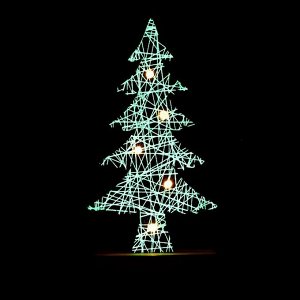 Новогодний декор с подсветкой «Новогодняя ель» 9x5x19 см, зелёный