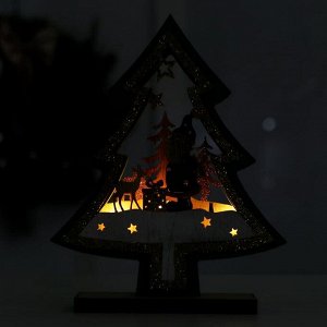 Новогодний декор с подсветкой «Ёлочка с Дедом Морозом» 16x5x20 см