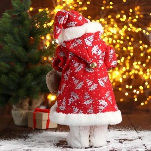 Дед Мороз "В красной шубке в ёлочках с подарками" 23х45 см
