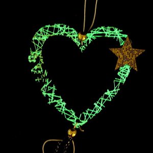 Новогодняя подвеска «Сердце со звездой» 12x67 см