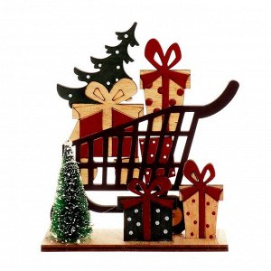 Новогодний декор «Тележка с подарками» 12.5?5?15 см