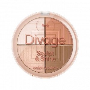 Divage Палетка Для Лица Скульптурирующая Sculpting Palette Sculpt & Shine Ж Товар Sculpt&shine 4в1