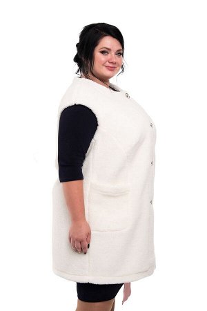 WOOLLAMB Жилет LONG XXL+ с подкладкой цвет ВАНИЛЬ