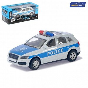 Машина металлическая «Полицейский джип», инерционная, свет и звук, масштаб 1:43