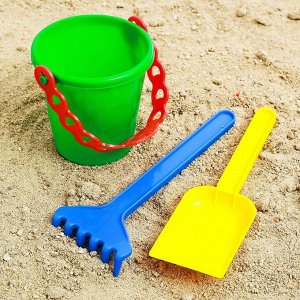 Песочный набор: ведёрко, лопатка, грабельки