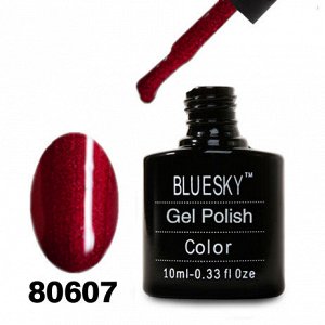 Гель лак Bluesky 80607-Малиново-красный с микроблёстками