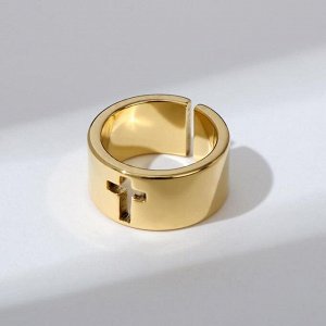 Кольцо "Крест" полость, цвет золото, безразмерное