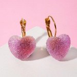 Серьги ассорти &quot;Мармеладные сердечки&quot; в сахаре, цвет МИКС