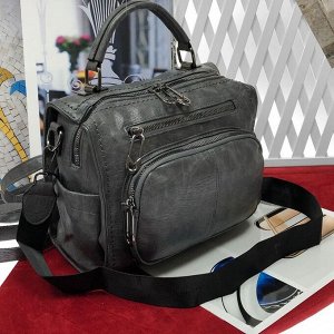 Сумка-рюкзак Keego из качественной эко-кожи графитового цвета.