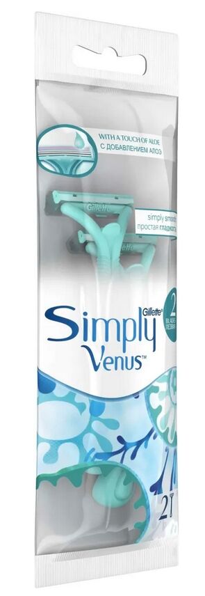 GILLETTE® SIMPLY VENUS 2 Бритвы одноразовые для женщин 2шт