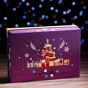 Подарочная коробка сборная "Новогодний волшебник", 21 х 15 х 5,7 см