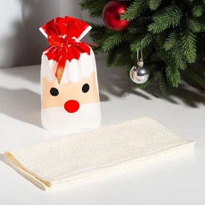 Полотенце подарочное «Дедушка Мороз» 30х60 см, цвет молочный, 100% хл, 320 г/м2