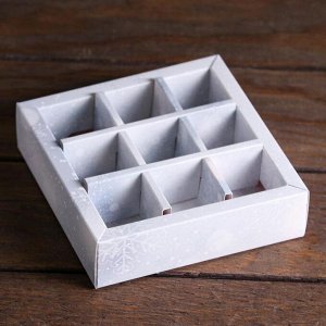 Коробка для конфет с обечайкой 9 шт "Малыши", 13,7 х 13,7 х 3,5 см