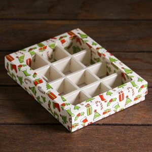 Коробка для конфет 12 шт "Зимушка" 19 х 15 х 3,6 см