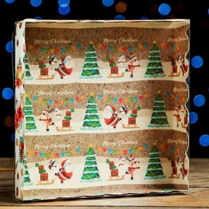 Коробочка для печенья "Рождественский вечер", 15 х 15 х 3 см