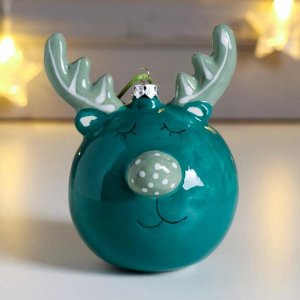Сувенир керамика шар "Лосик" зелёный 10х7,5х7,7 см