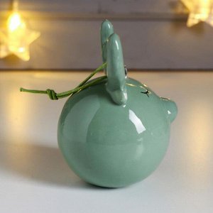 Сувенир керамика шар "Лосик" зелёный 10х7,5х7,7 см