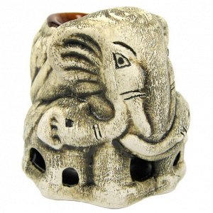 N506-32 Аромалампа Слоны, керамика 10х11 см