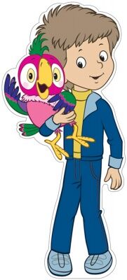 Плакат вырубной Попугай с Вовкой из мультфильма Возвращение блудного попугая