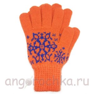 Женские шерстяные перчатки со снежинками - 400.169