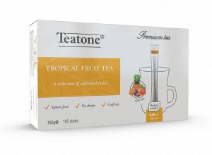 Teatone Чёрный чай с ароматом тропических фруктов в стиках, пенал 100 стиков (Tropical fruit tea)
