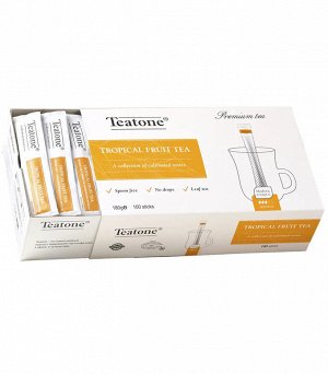 Teatone Чёрный чай с ароматом тропических фруктов в стиках, пенал 100 стиков (Tropical fruit tea)