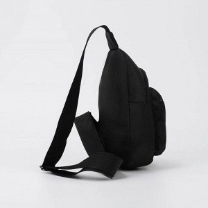 Рюкзак-слинг «Космос», 15х10х26 см, отдел на молнии, наружный карман, регулируемый ремень, чёрный