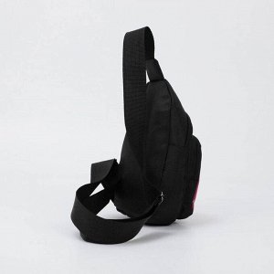 Рюкзак-слинг «Енотик», 15х10х26 см, отдел на молнии, наружный карман, регулируемый ремень, чёрный