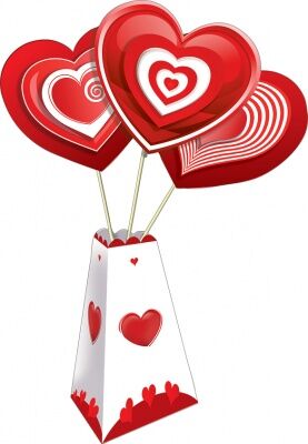 Набор для творчества из картона "Букет из сердец в вазе"