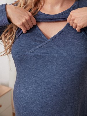 Для беременных Домашнее платье для кормления