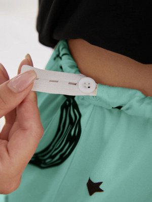 SheIn Пижама на бретельках с мультипликационным принтом для беременных
