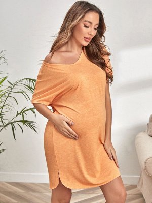 Для беременных Домашнее платье с разрезом
