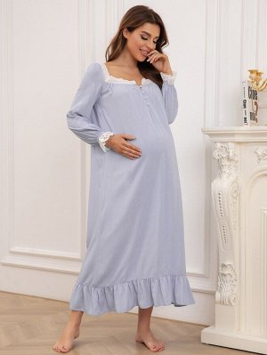 Платье для беременных с квадратным воротником