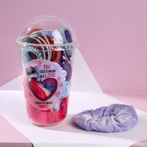 Набор резинок в пластиковом стакане "Ты состоишь из LOVE"