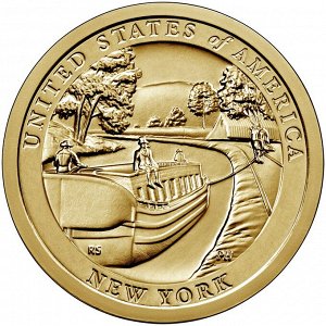 США 1 доллар 2021 Нью-Йорк Канал Эри двор P/ двор D