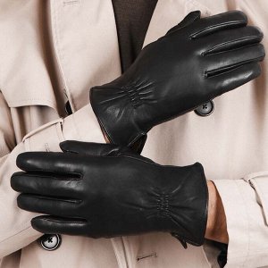 Кожаные перчатки на шерсти, черн. FABRETTI 20FM45-1