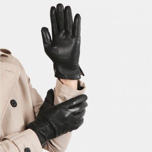 Кожаные перчатки на шерсти, черн. FABRETTI 20FM45-1