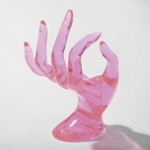 Подставка для украшения "Рука" 10,5*8*16 см, цвет розовый