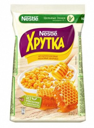 ХРУТКА®  Мультизлаковые медовые шарики, обогащённые кальцием, пакет, 230 г