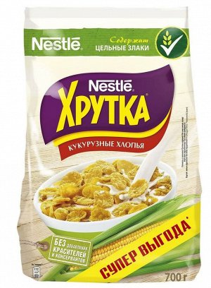 ХРУТКА® Хлопья кукурузные хрустящие, обогащённые кальцием, пакет, 700 г