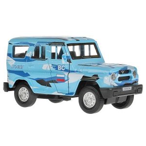 HUNTER-12SLMIL-BU Машина металл свет-звук UAZ HUNTER КАМУФЛЯЖ 11 см, двер, багаж, инерц, кор. Технопарк в кор.2*36шт