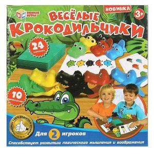 2002K346-R Настольная игра веселые крокодильчики, кор.21*21*4,6см Умные игры в кор.2*72шт