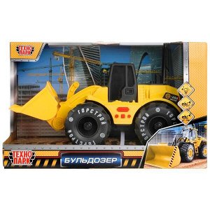 1811A431-R-BULLDOZER Модель пластик свет-звук БУЛЬДОЗЕР 23 см, подв. дет, инерция, кор. Технопарк в кор.2*18шт