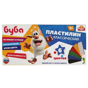 MCL-55184-6-120-BB Пластилин классический БУБА 6 цв (120 г) MultiArt в кор.30шт