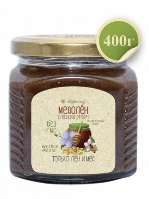 Медолён 400г. (урбеч тёмный лён + греч.мёд)