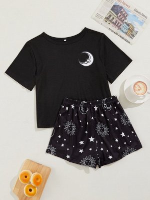 Пижама солнце & с принтом луны