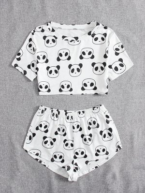 Пижама с принтом панды