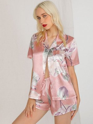 Со цветочками Элегантный Комплект пижамы