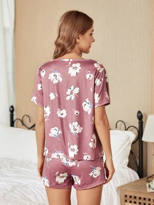 Пижама с цветочным принтом
