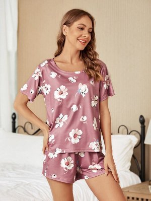 Пижама с цветочным принтом